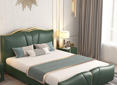 Bett Polster Design Luxus Doppel Hotel Betten grün Luxus Hotel Chesterfield